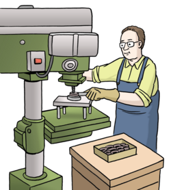 Piktogramm Arbeit an der Maschine