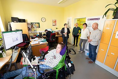 Besuch von Kathrin Völker, Geschäftsführerin BAG WfbM; Einblicke in die Arbeit an der Diakonie am Thonberg