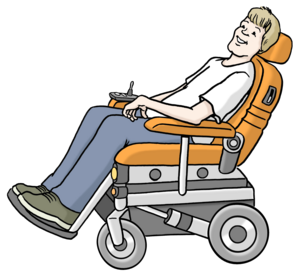 Piktogramm Mann im Rollstuhl